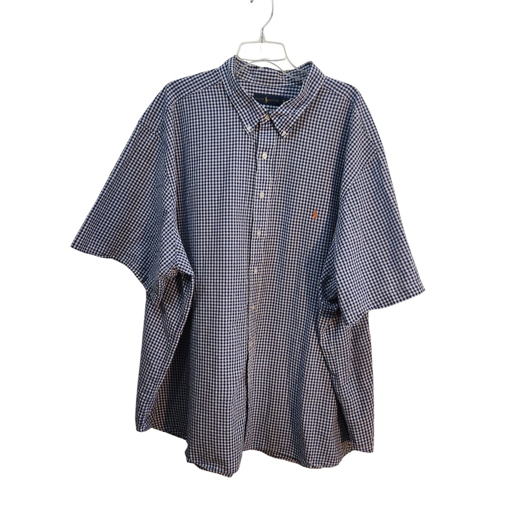 Ralph Lauren Menswear 5XB‎ Big Gingham Check Button Down Short Sleeve Shirt